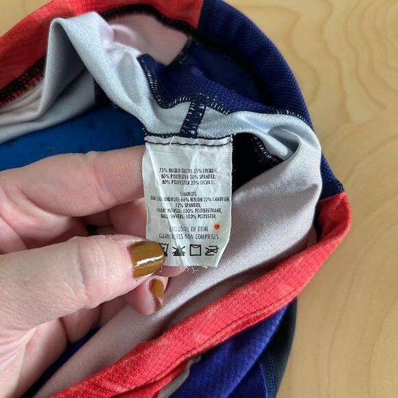 Louis Garneau Padded Cycling Shorts Mens L Black Red Blue DC Triathlon - Picture 9 of 9